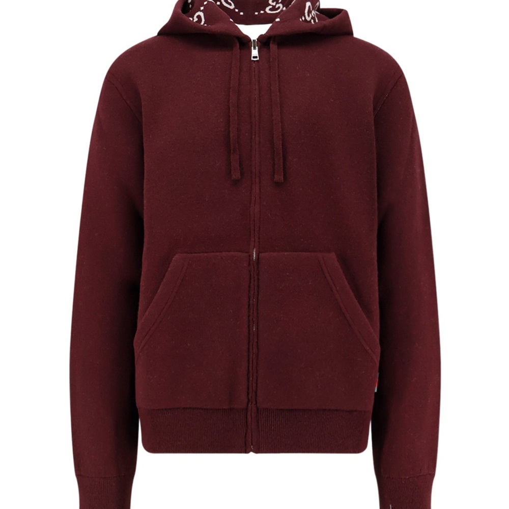 Gucci Men's Dark Red Zip-Up Sweater